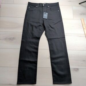 NEW BLK DNM Jeans 55 Mens 34x32 Black Straight Leg Cotton Made in Italy